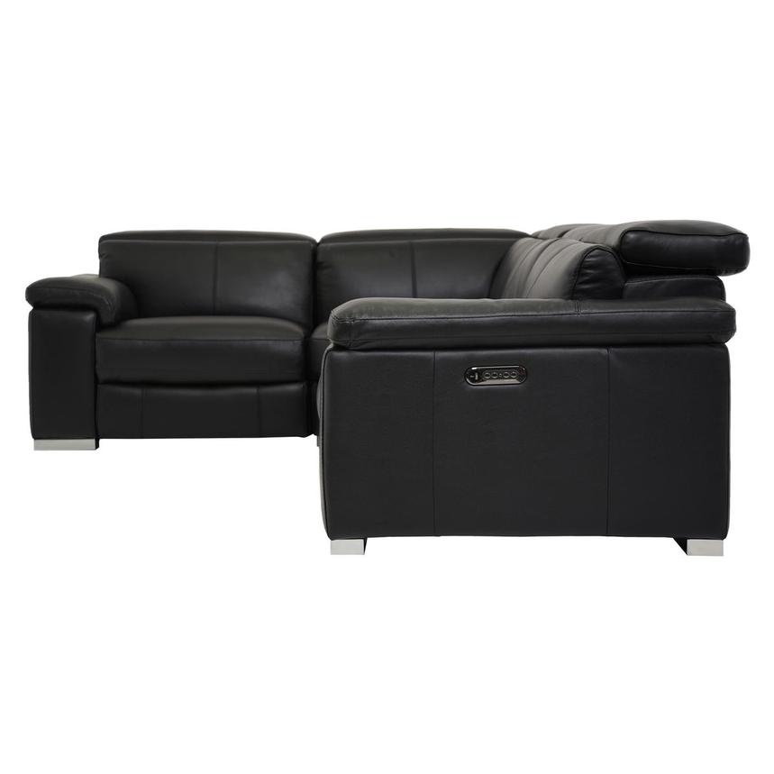 Charlie Black Leather Power Reclining Sectional with 4PCS/2PWR  alternate image, 3 of 9 images.