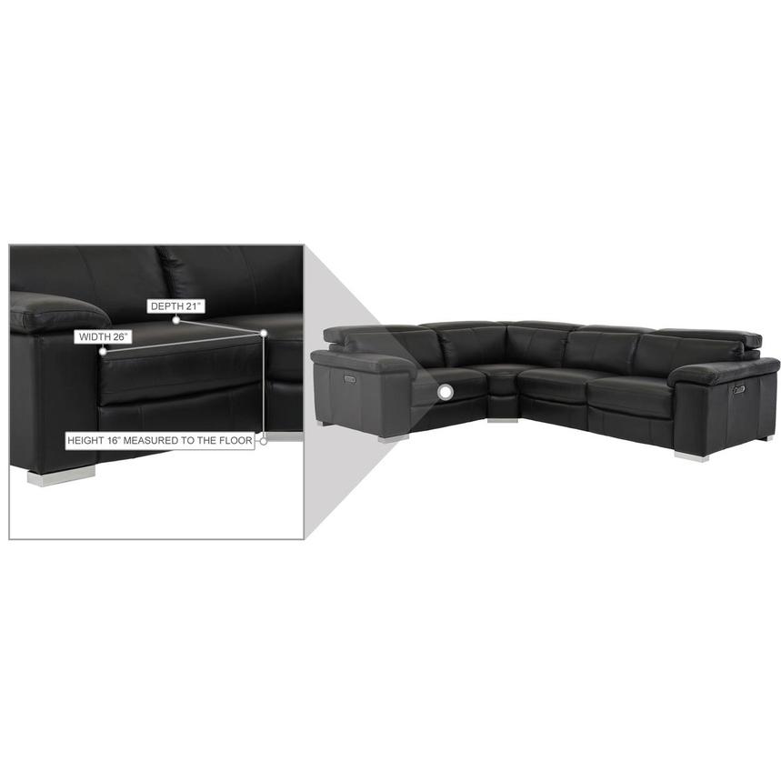 Charlie Black Leather Power Reclining Sectional with 4PCS/2PWR  alternate image, 8 of 9 images.