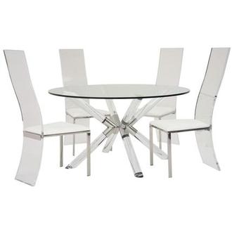 Ace/Layra Round 5-Piece Dining Set