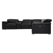 Charlie Black Leather Power Reclining Sectional with 6PCS/3PWR  alternate image, 3 of 10 images.