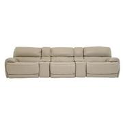 Cody Cream Home Theater Leather Seating with 5PCS/2PWR  main image, 1 of 9 images.