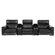 Charlie Black Home Theater Leather Seating with 5PCS/2PWR  alternate image, 2 of 10 images.