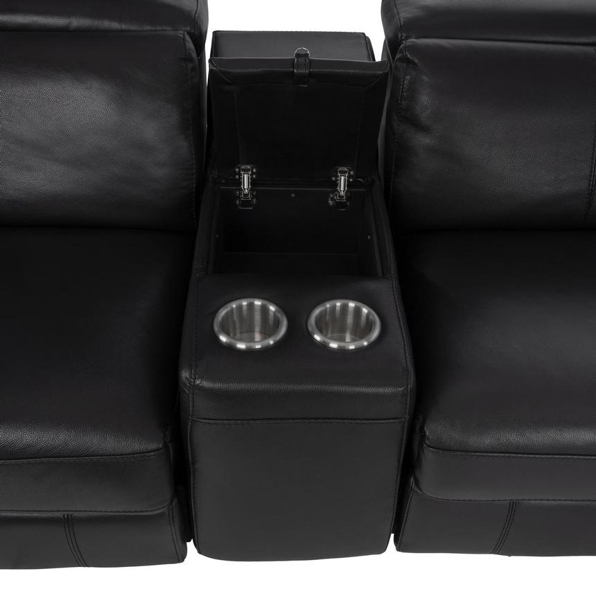 Charlie Black Home Theater Leather Seating with 5PCS/2PWR alternate image, 4 of 10 images.