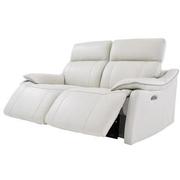 Austin Light Gray Leather Power Reclining Loveseat  alternate image, 3 of 8 images.
