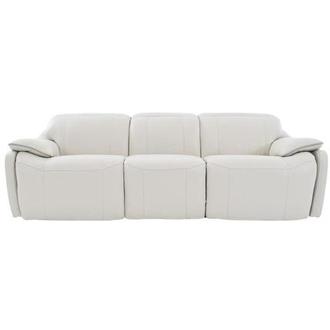 Austin Light Gray Leather Power Reclining Sofa