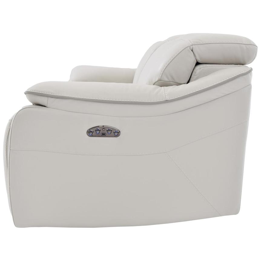 Austin Light Gray Leather Power Recliner alternate image, 4 of 9 images.