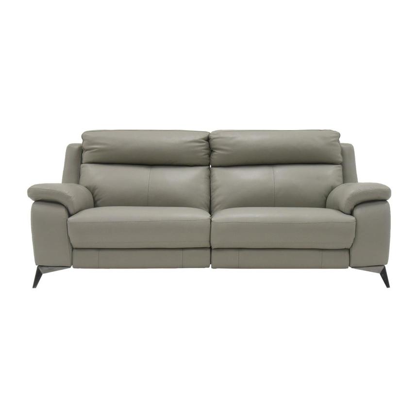 Barry Gray Leather Power Reclining Sofa, Symmetry Gray Leather Power Reclining Sofa