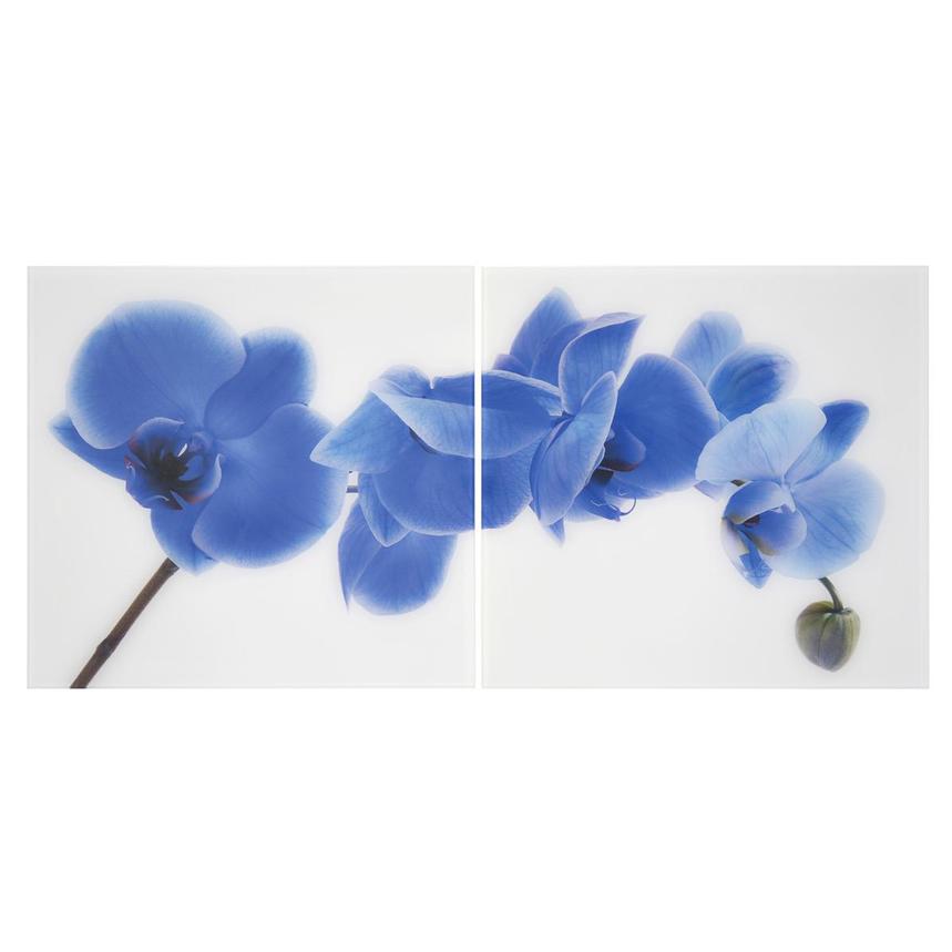 Orchidee Blue Set of 2 Acrylic Wall Art  main image, 1 of 4 images.