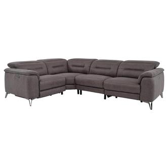 Claribel II Gray Power Reclining Sectional with 4PCS/2PWR
