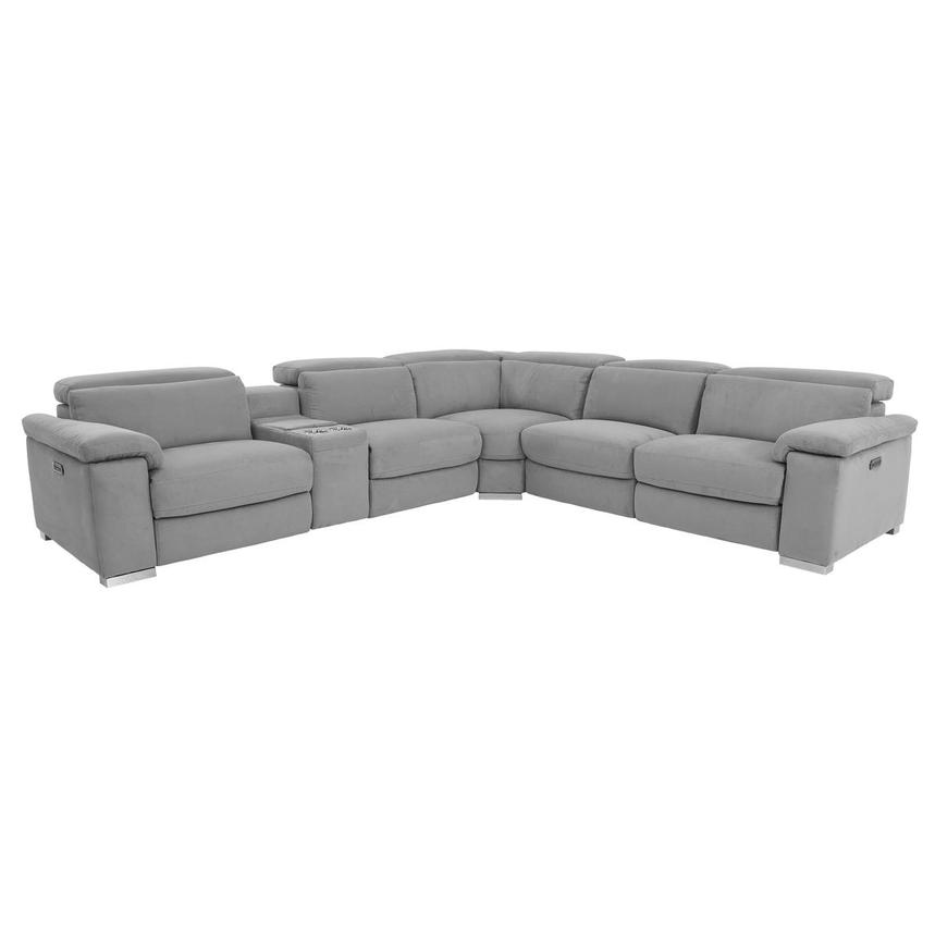 Karly Light Gray Power Reclining Sectional with 6PCS/3PWR  main image, 1 of 8 images.