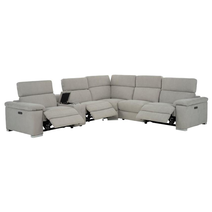 Karly Light Gray Power Reclining Sectional with 6PCS/3PWR  alternate image, 2 of 11 images.