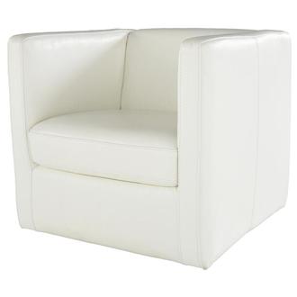 Cute White Leather Accent Chair