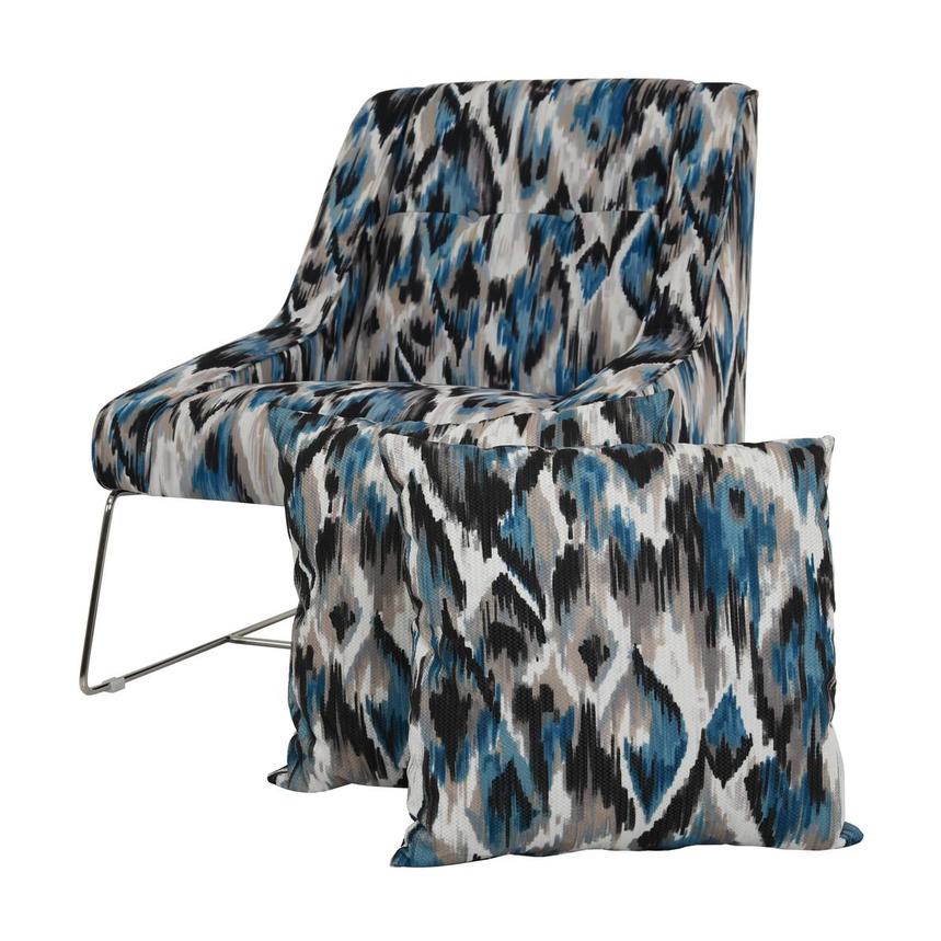 Tutti Frutti Blue Accent Chair w/2 Pillows  main image, 1 of 10 images.