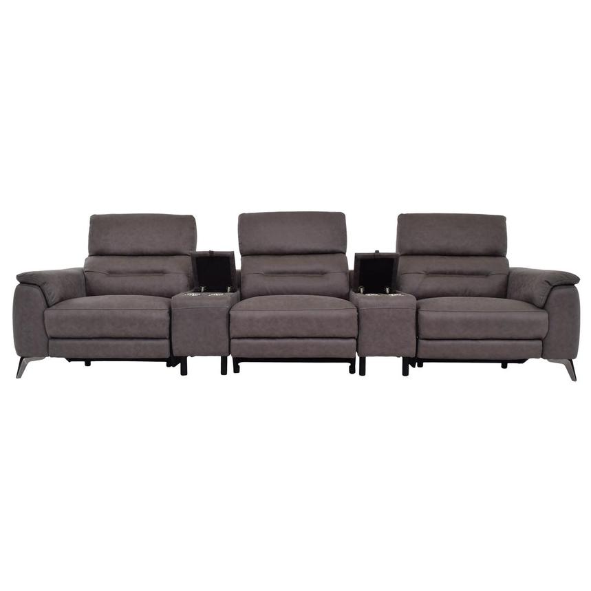 Claribel II Gray Home Theater Seating with 5PCS/2PWR  alternate image, 3 of 11 images.