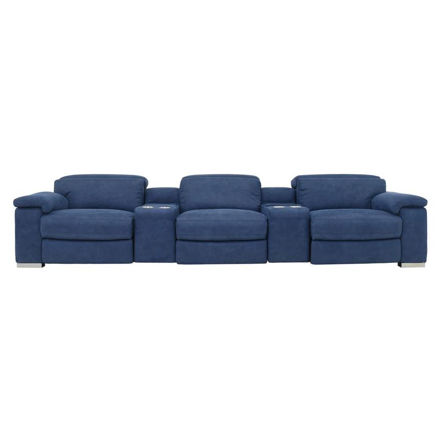 Karly Blue Home Theater Seating With 5pcs 2pwr El Dorado Furniture