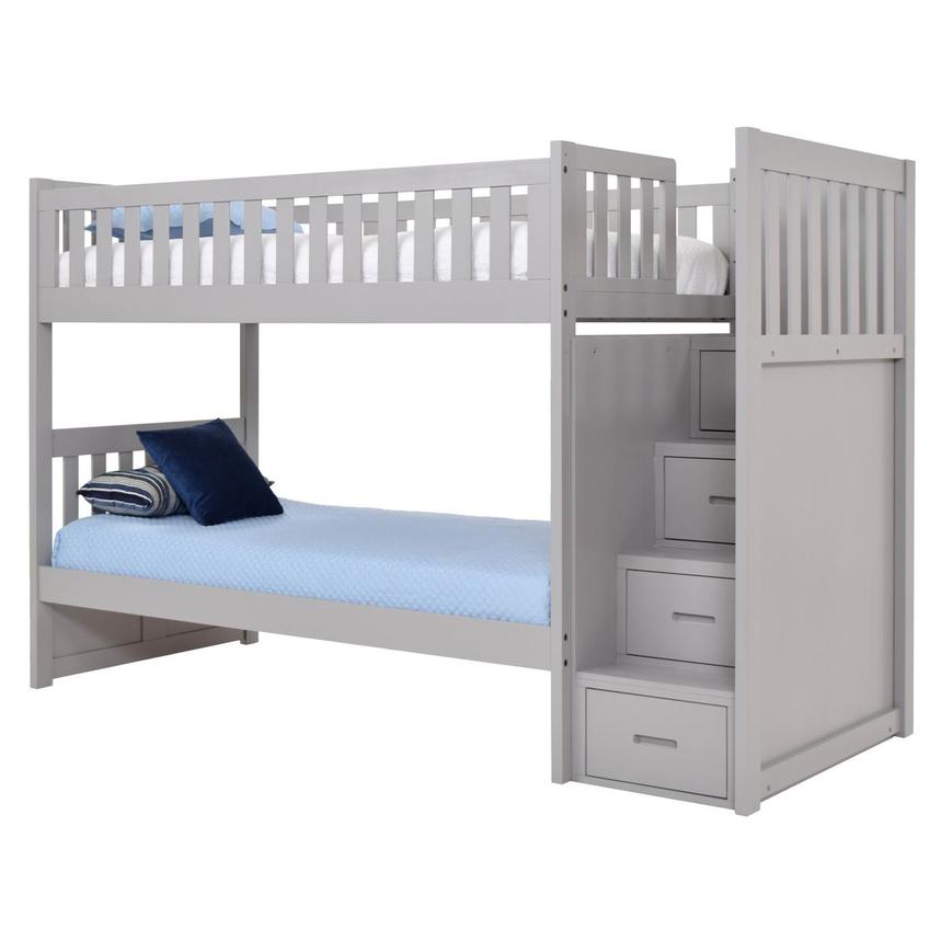 Balto Gray Twin Bunk Bed w/Storage  alternate image, 4 of 7 images.