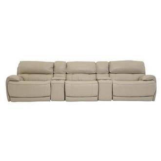 Leather home deals theater sofa