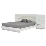 Ally White King Platform Bed w/Nightstands  main image, 1 of 17 images.