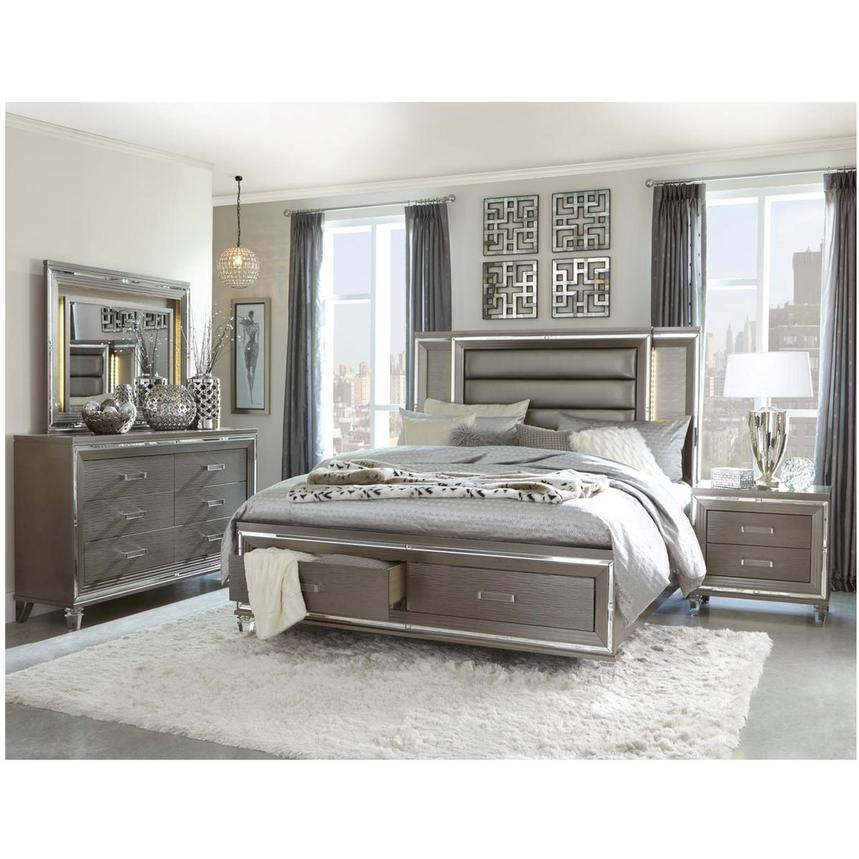 Stephanie Gray 4 Piece King Bedroom Set, King Bedroom Set With Storage Bed