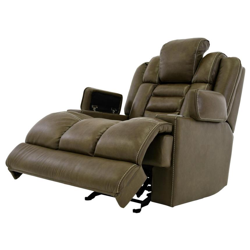 Damon Brown Leather Power Recliner  alternate image, 3 of 12 images.