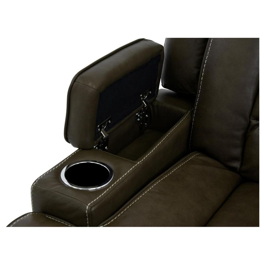 Damon Brown Leather Power Recliner  alternate image, 9 of 12 images.