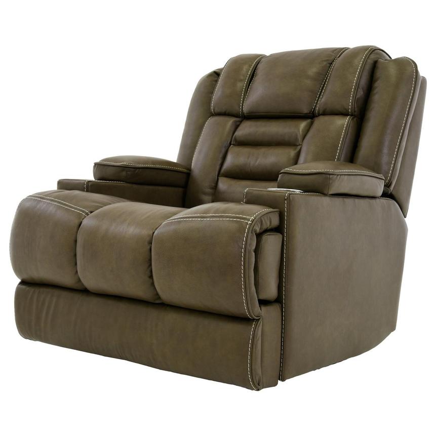 Damon Brown Leather Power Recliner El, Rancor Leather Seating Power Reclining Sofa