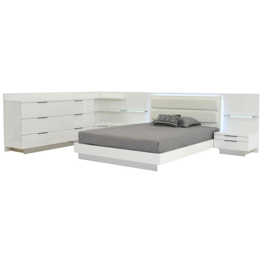 Ally White Queen Bed W 2 Nightstands, White Full Size Bed And Dresser Set