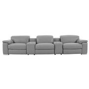 Charlie Light Gray Home Theater Leather Seating with 5PCS/3PWR  main image, 1 of 14 images.