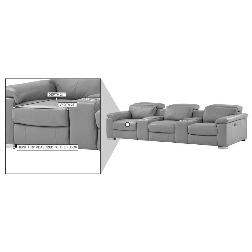 Charlie Light Gray Home Theater Leather Seating with 5PCS/3PWR  alternate image, 14 of 14 images.