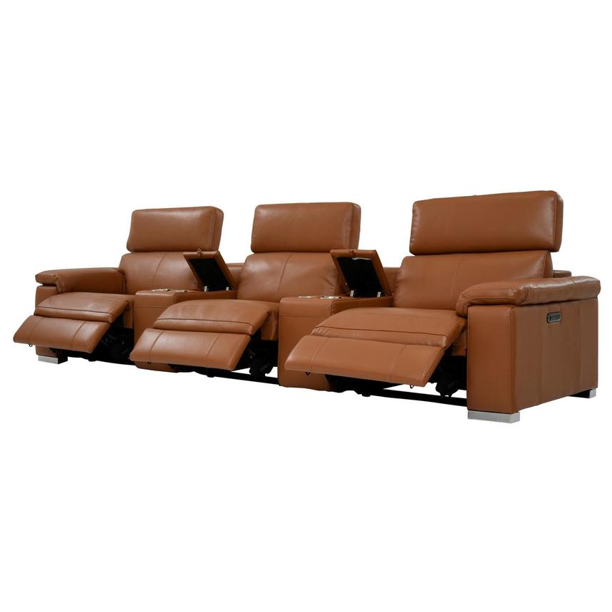 Charlie Tan Home Theater Leather Seating with 5PCS/3PWR  alternate image, 3 of 12 images.