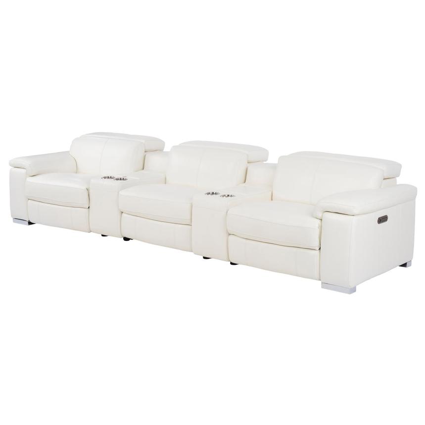 Charlie White Home Theater Leather Seating with 5PCS/3PWR  alternate image, 4 of 11 images.
