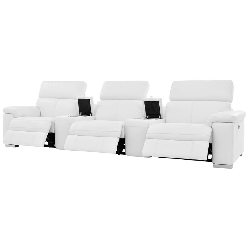 Charlie White Home Theater Leather Seating with 5PCS/3PWR  alternate image, 4 of 12 images.