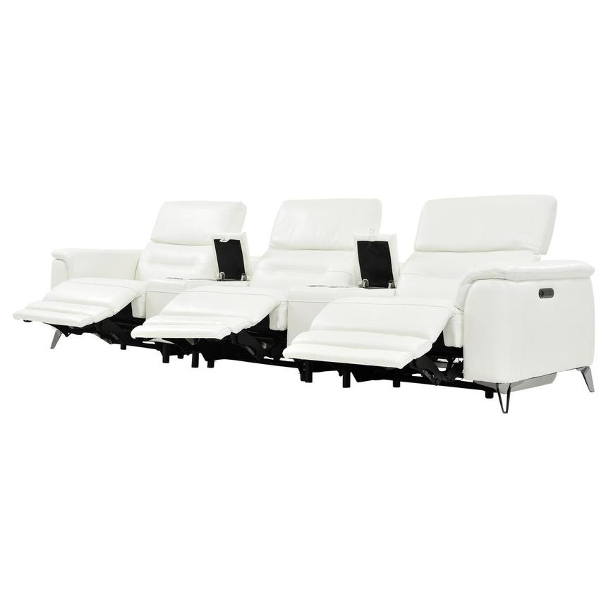 Anabel White Home Theater Leather Seating with 5PCS/3PWR  alternate image, 3 of 11 images.