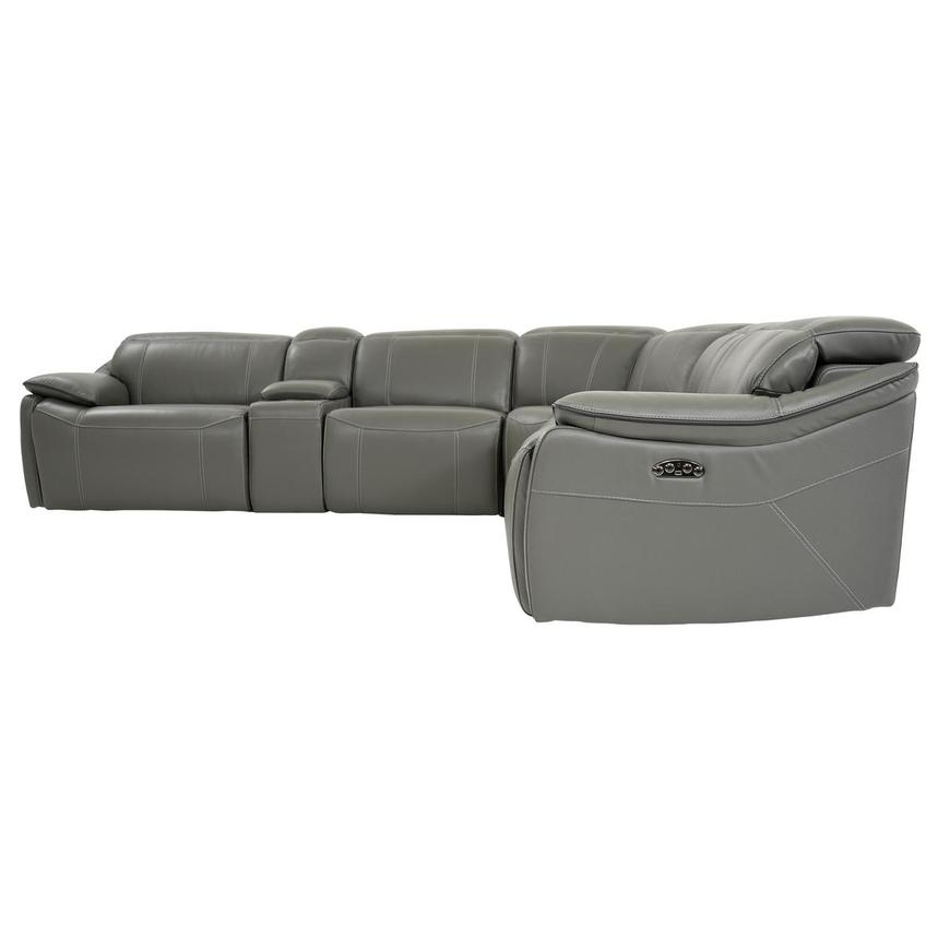 Austin Dark Gray Leather Power Reclining Sectional with 7PCS/3PWR  alternate image, 4 of 11 images.