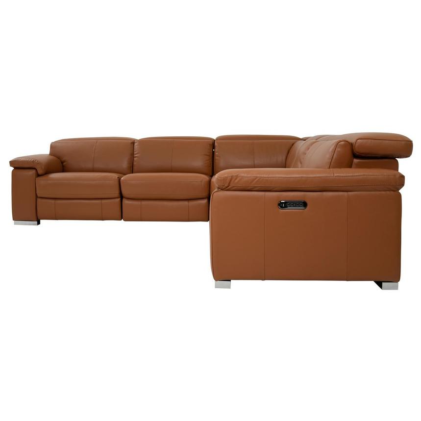 Charlie Tan Leather Power Reclining Sectional with 5PCS/3PWR  alternate image, 3 of 10 images.
