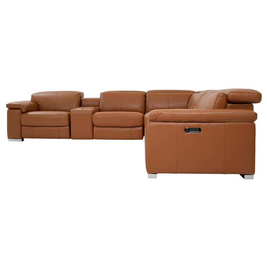 Charlie Tan Leather Power Reclining Sectional with 6PCS/3PWR  alternate image, 3 of 11 images.