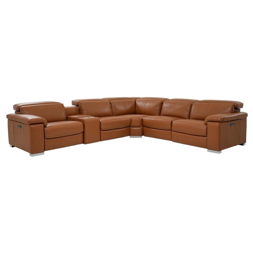 Charlie Tan Leather Power Reclining, Recliner Sectional Couches Leather