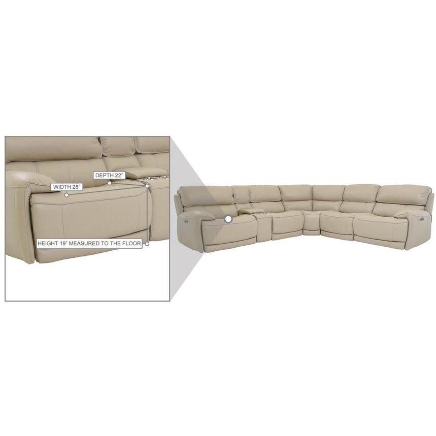Cody Cream Leather Power Reclining Sectional with 6PCS/3PWR  alternate image, 8 of 8 images.