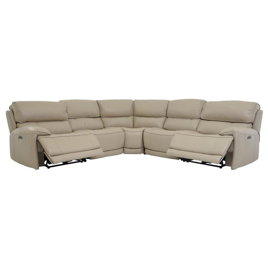 Cody Cream Leather Power Reclining Sectional with 5PCS/2PWR  alternate image, 2 of 7 images.