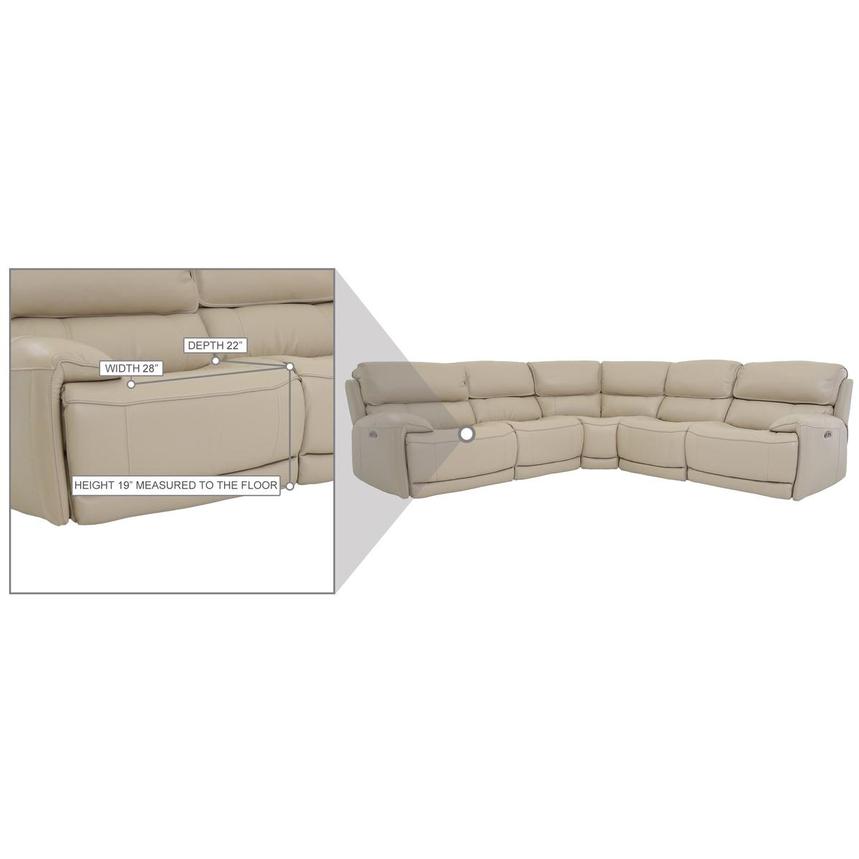 Cody Cream Leather Power Reclining Sectional with 5PCS/2PWR  alternate image, 7 of 7 images.