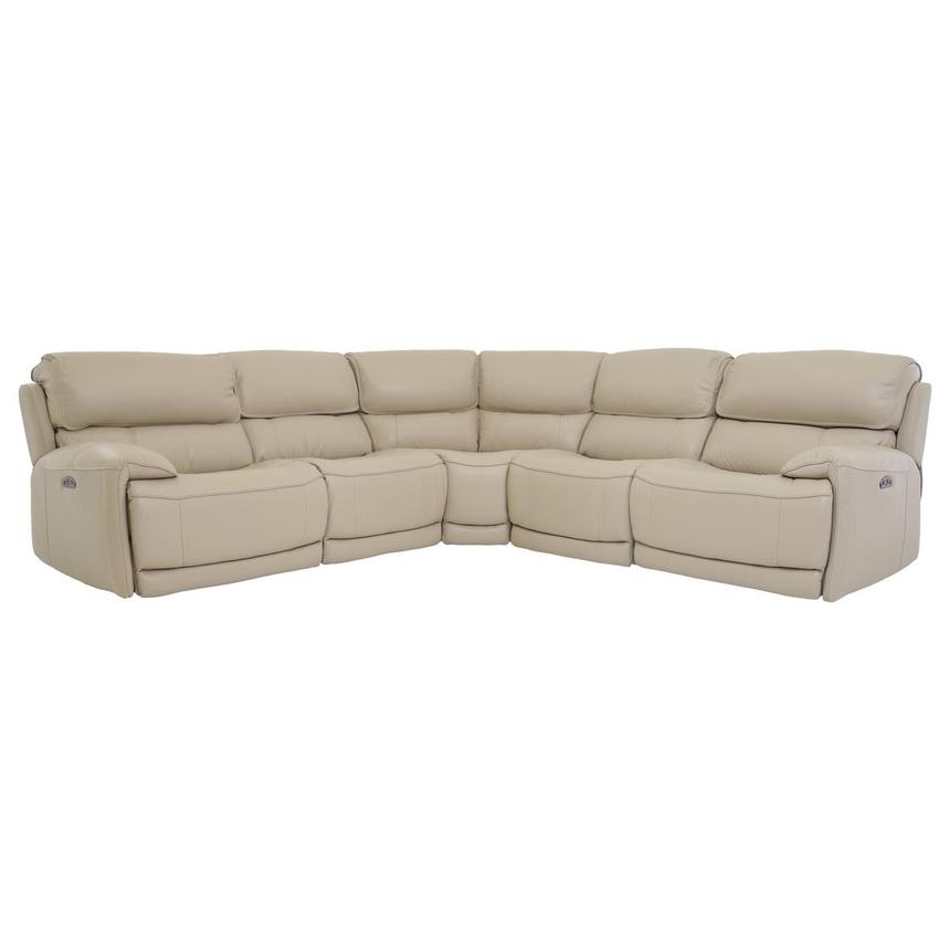 Cody Cream Leather Power Reclining Sectional with 5PCS/2PWR main image, 1 of 7 images.