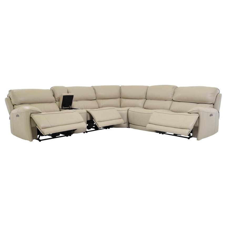 Cody Cream Leather Power Reclining Sectional