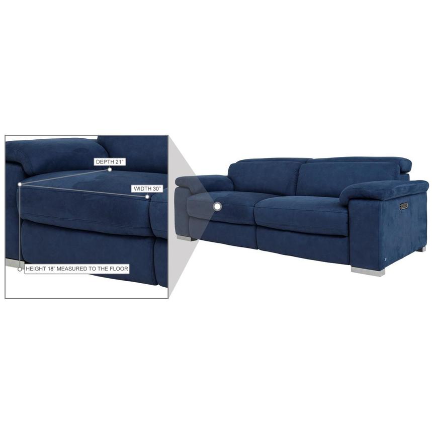 Karly Blue Power Reclining Sofa El, Navy Blue Reclining Sofa