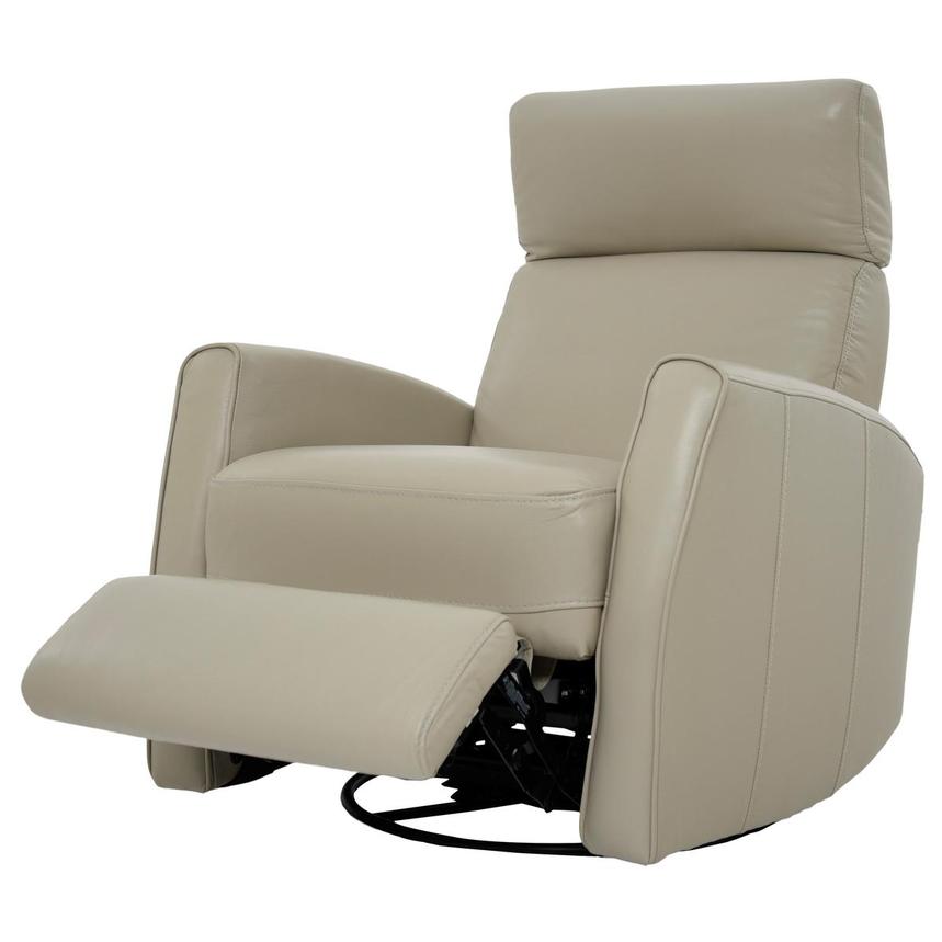 Lucca Cream Leather Power Glider Recliner  alternate image, 3 of 10 images.