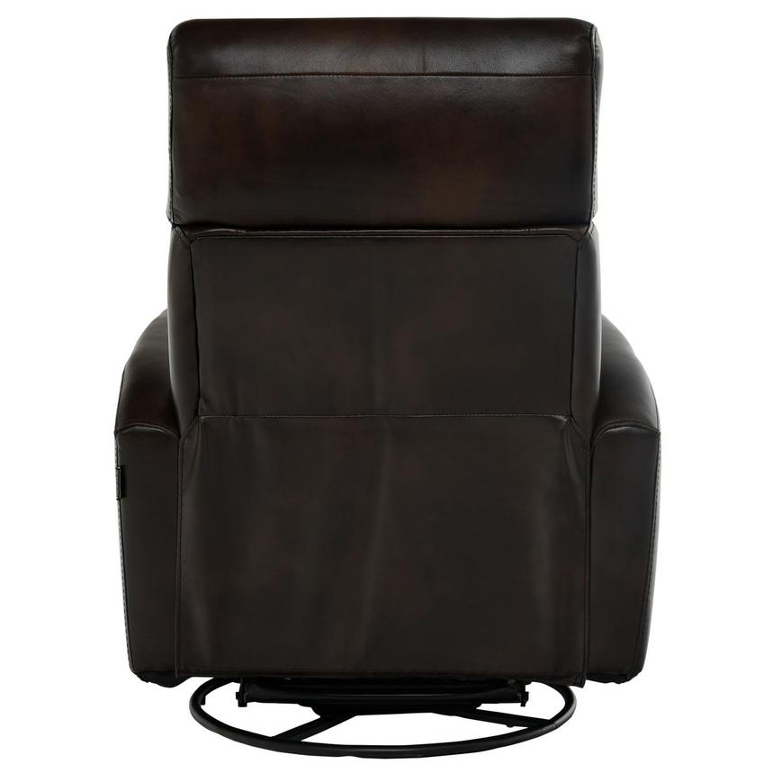 Lucca Brown Leather Power Swivel Glider Recliner alternate image, 6 of 10 images.