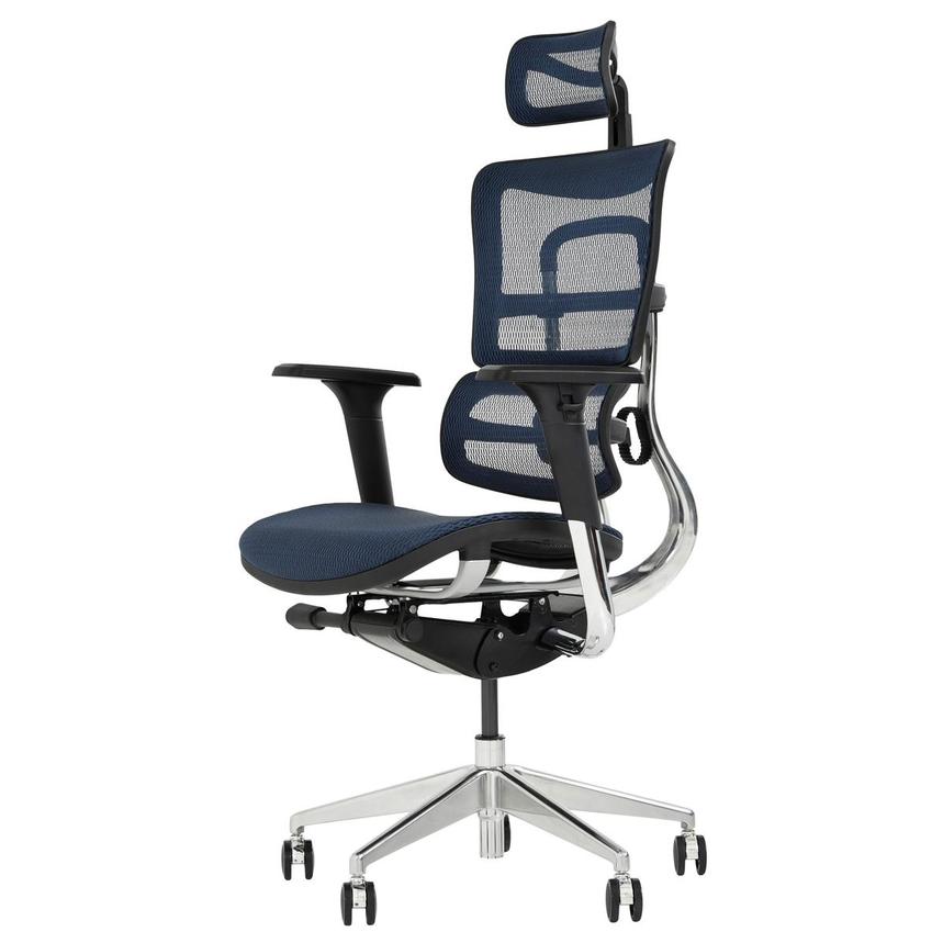Arsenio Blue High Back Desk Chair  alternate image, 5 of 14 images.