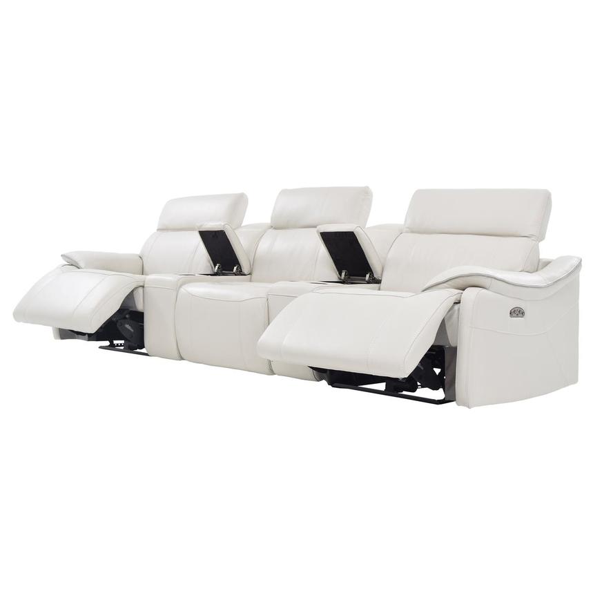 Austin Light Gray Home Theater Leather Seating with 5PCS/2PWR  alternate image, 3 of 10 images.