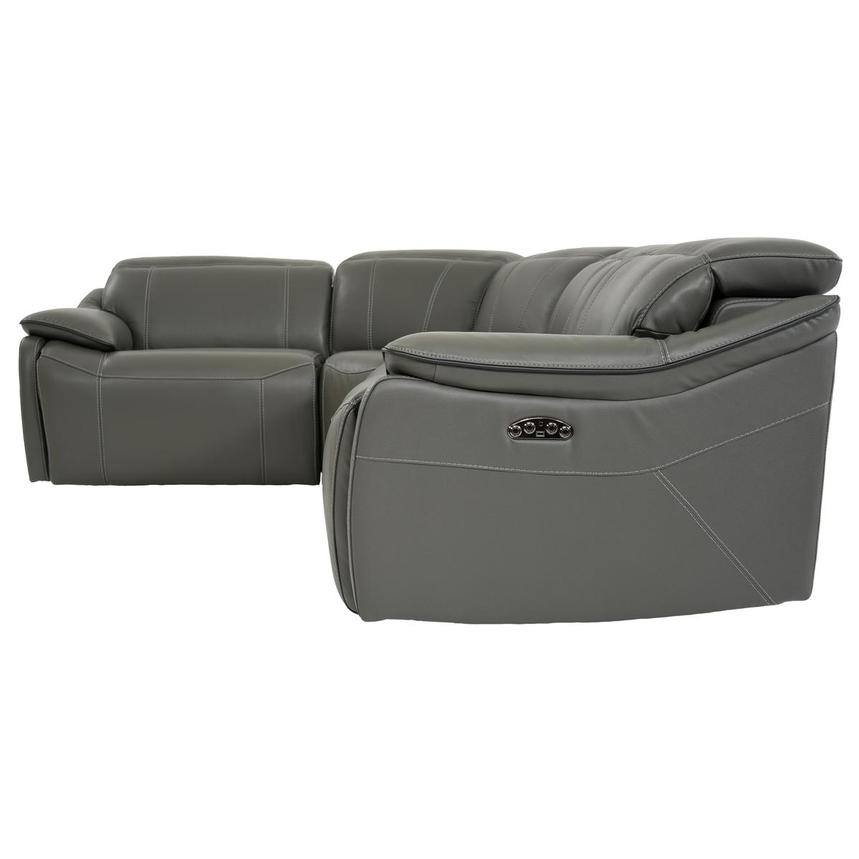 Austin Dark Gray Leather Power Reclining Sectional with 4PCS/2PWR  alternate image, 4 of 9 images.