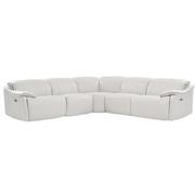 Austin Light Gray Leather Power Reclining Sectional with 5PCS/2PWR  main image, 1 of 9 images.