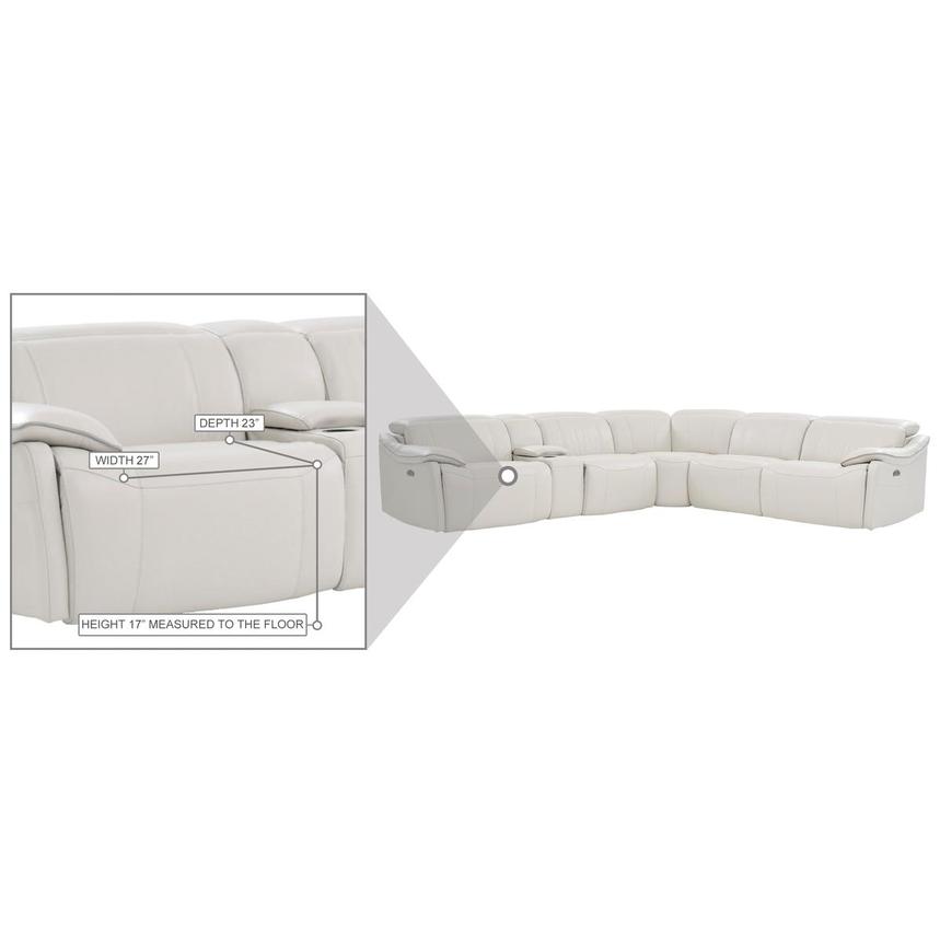 Austin Light Gray Leather Power Reclining Sectional with 6PCS/2PWR alternate image, 9 of 10 images.